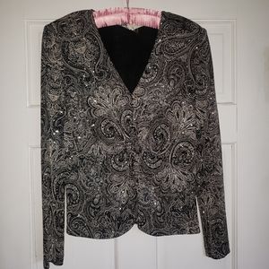 Alex Evenings blouse, silver, medium